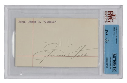 Jimmie Foxx Signed 3x5 Index Card